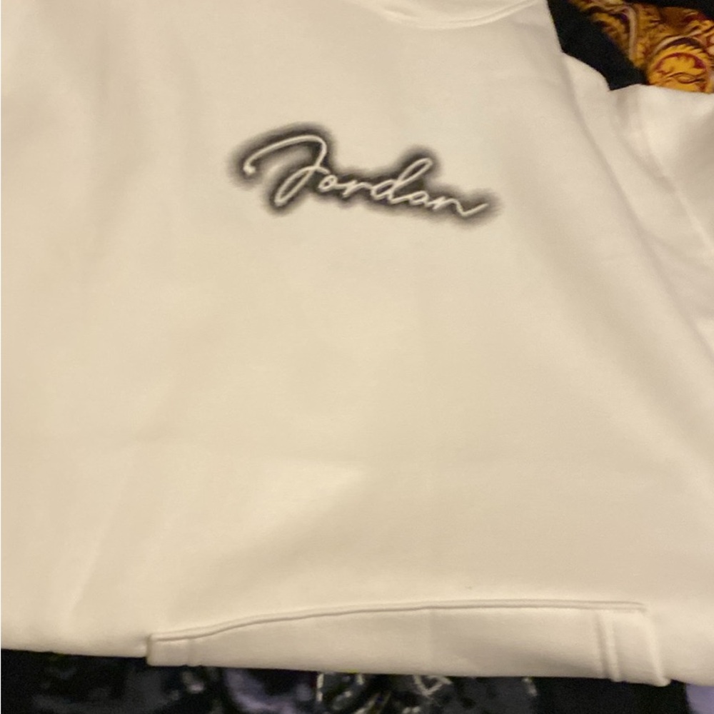 Jordan White and Black Sweatshirt with gold detail